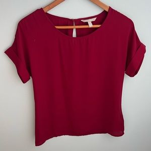 Cranberry short sleeve blouse
